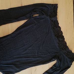 American Eagle black ribbed bodysuit (womens s)